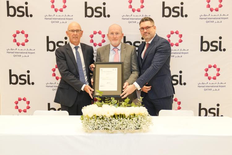 Hamad International Airport receives ISO 45001 Occupational Health & Safety Management System Certification from BSI